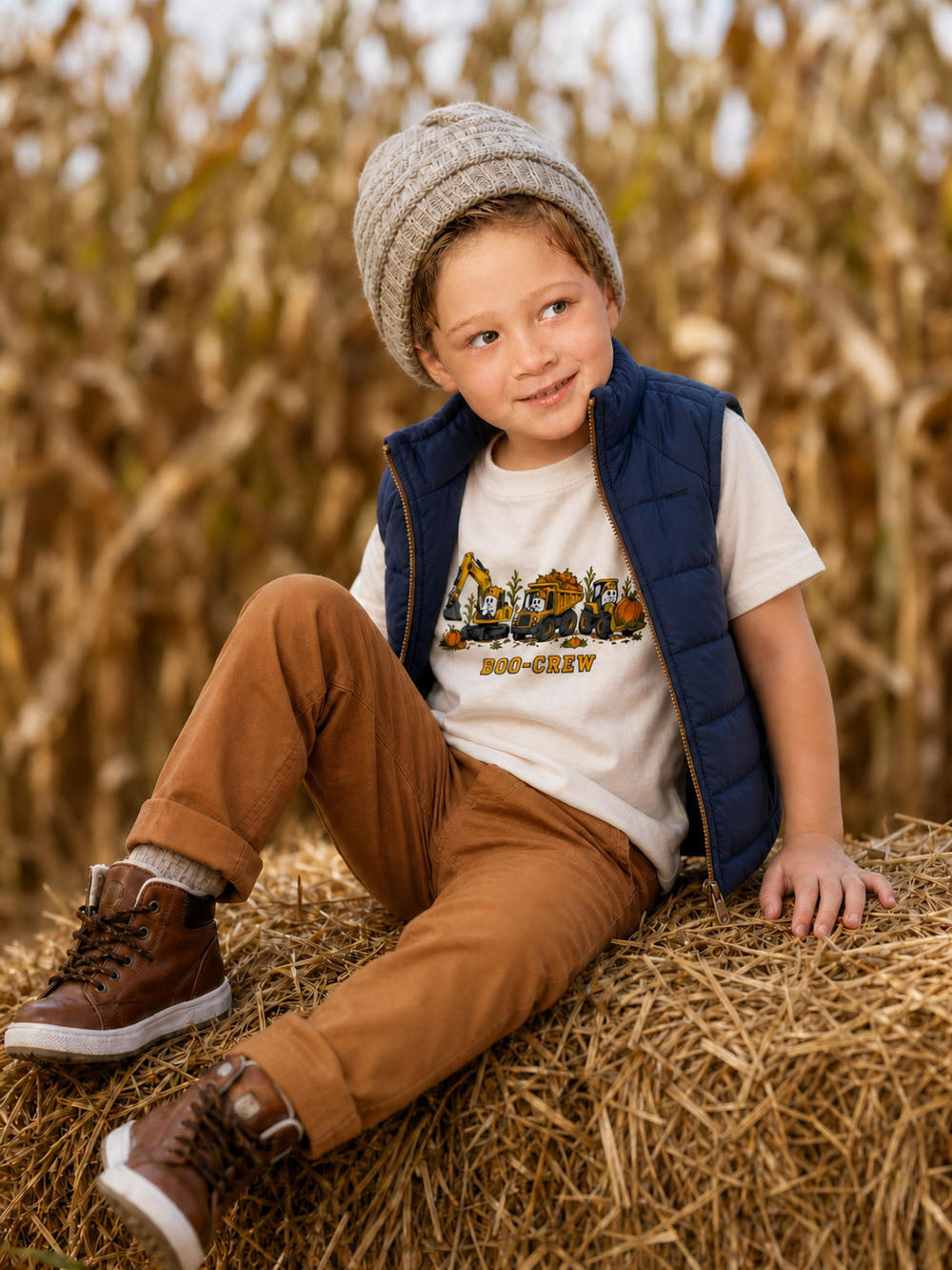 Golden Moments "Boo Crew" Tractor Bucket Youth Graphic Tee
