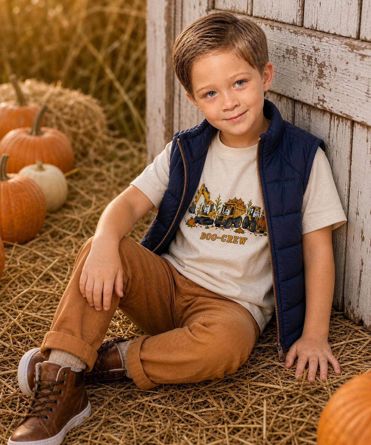Golden Moments "Boo Crew" Tractor Bucket Youth Graphic Tee