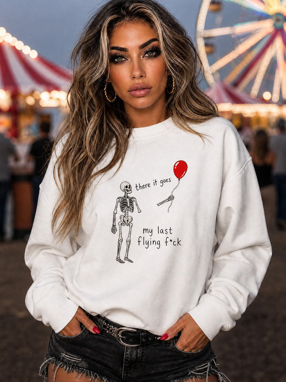 Golden Moments "Skeleton Balloon" Crewneck Sweatshirt