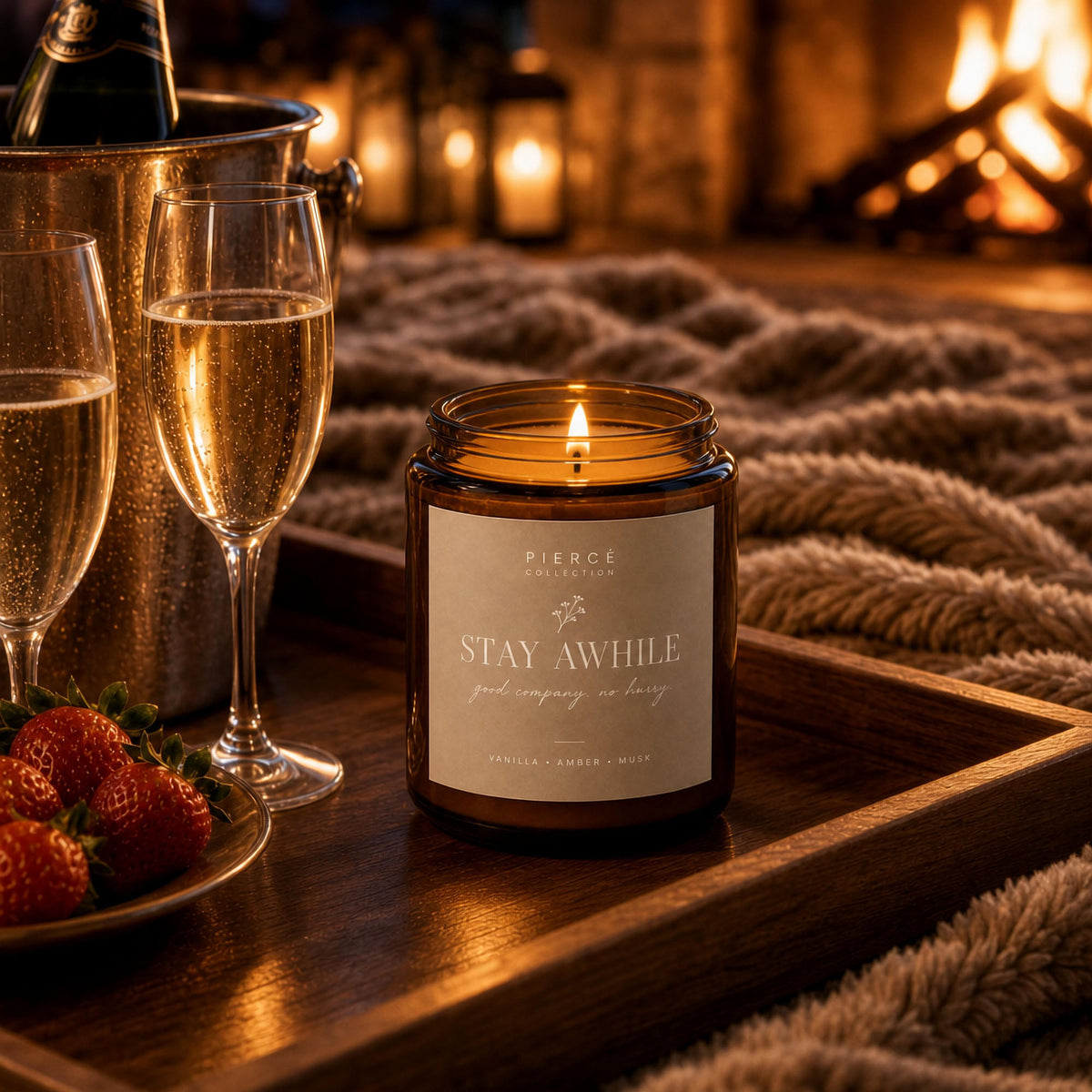 Piercé Collection "Stay Awhile" Candle