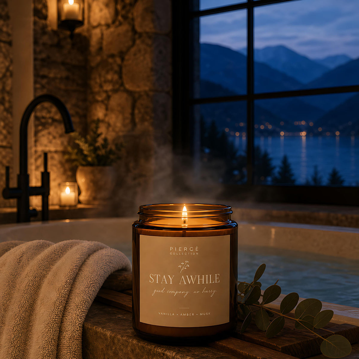 Piercé Collection "Stay Awhile" Candle