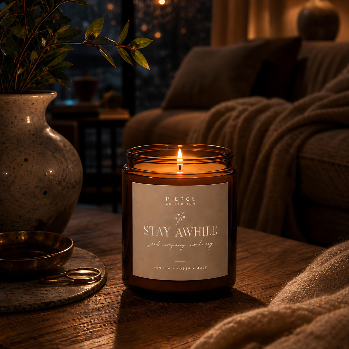 Piercé Collection "Stay Awhile" Candle