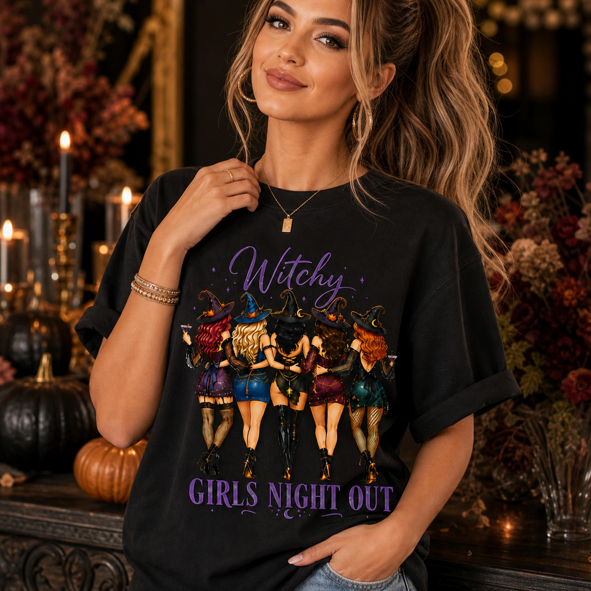 Golden Moments “Witchy Girls Night Out” Graphic Tee