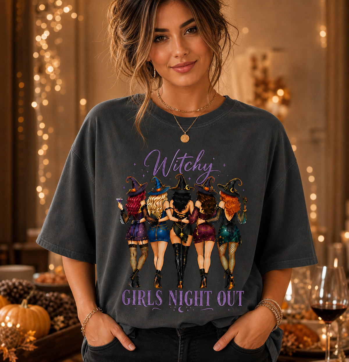 Golden Moments “Witchy Girls Night Out” Graphic Tee